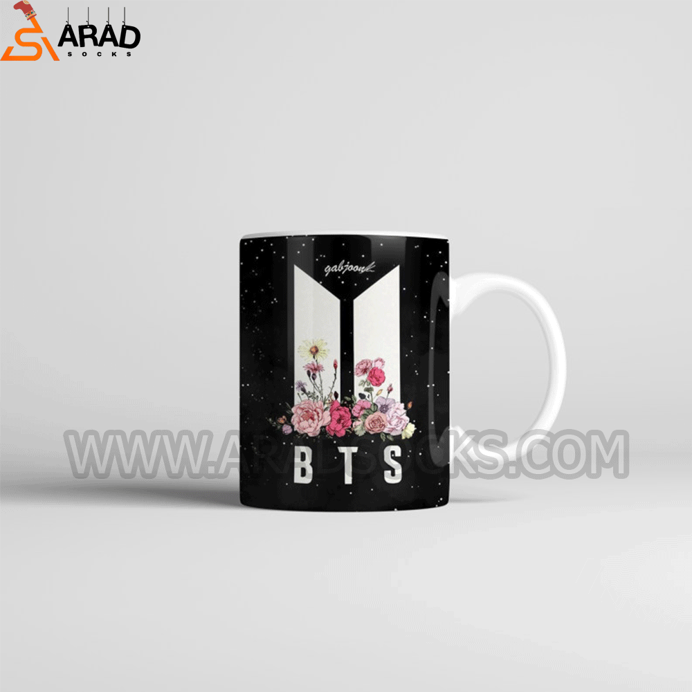 bts ماگ سرامیکی طرح بی تی اس - Image 1