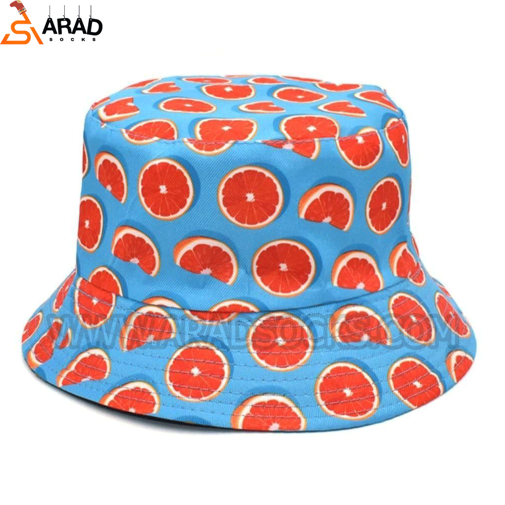 buckett کلاه باکت دو رو طرح پرتقال - Image 1