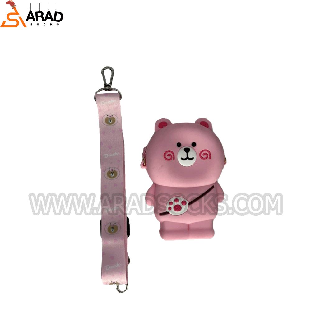 pink-teddy کیف سیلیکونی طرح تدی صورتی - Image 1