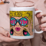 ماگ سرامیکی طرح دختر عینکی