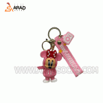 جاکلیدی سیلیکونی طرح مینی موس صورتی