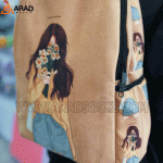 کوله پشتی طرح دختر و گل - Image 2