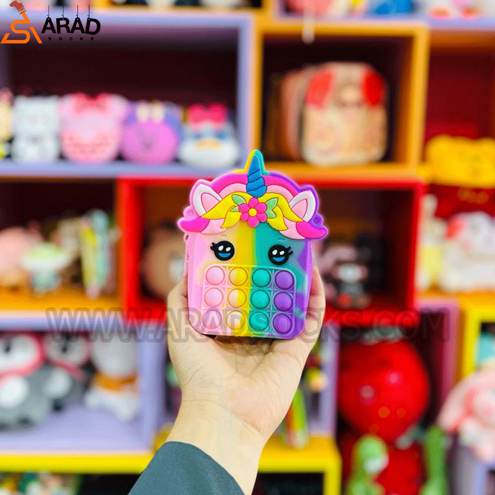 unicoorn کیف سیلیکونی طرح یونیکورن رنگین کمانی - Image 1