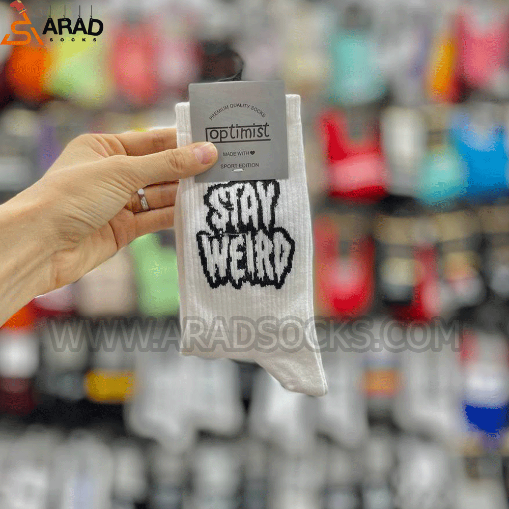 جوراب ساقدار طرح stay weird جوراب ساقدار طرح stay weird