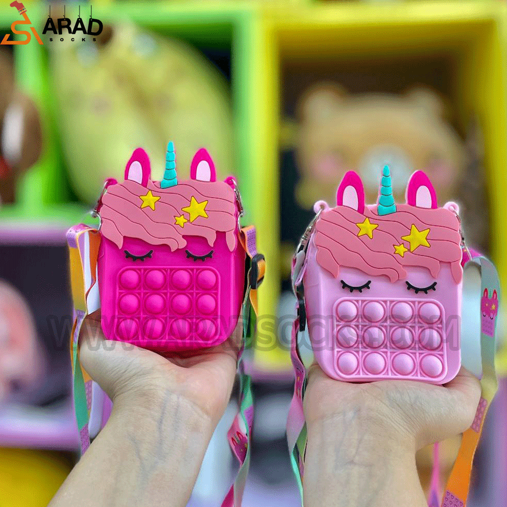 abag11 کیف سیلیکونی پاپتی طرح یونیکورن - Image 1