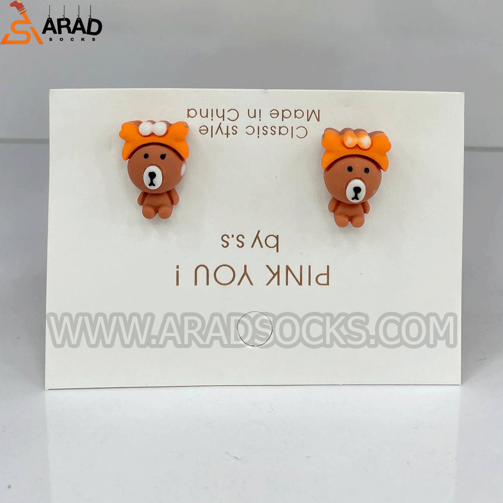 earrings1 گوشواره میخی طرح خرس - Image 1