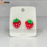 گوشواره میخی طرح توت فرنگی