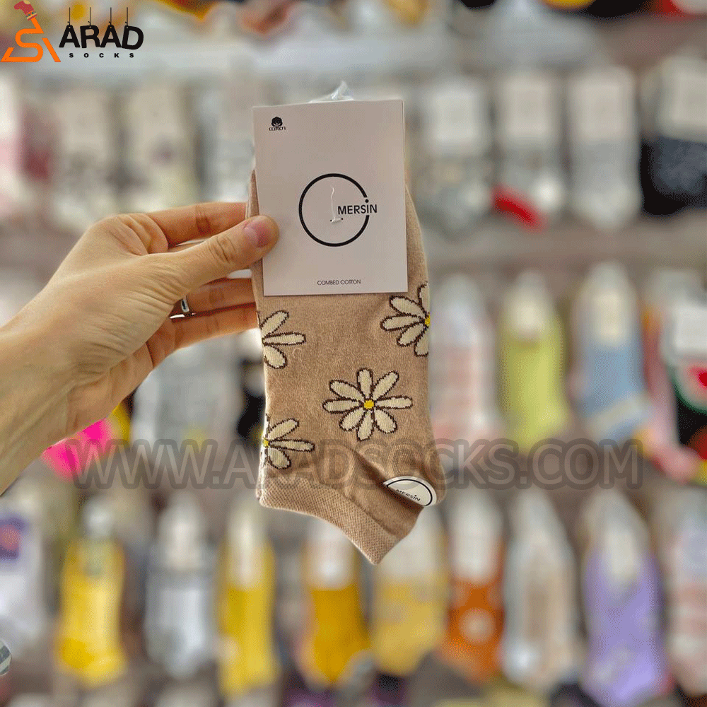 mersin-socks1 جوراب مچی طرح بابونه - Image 1