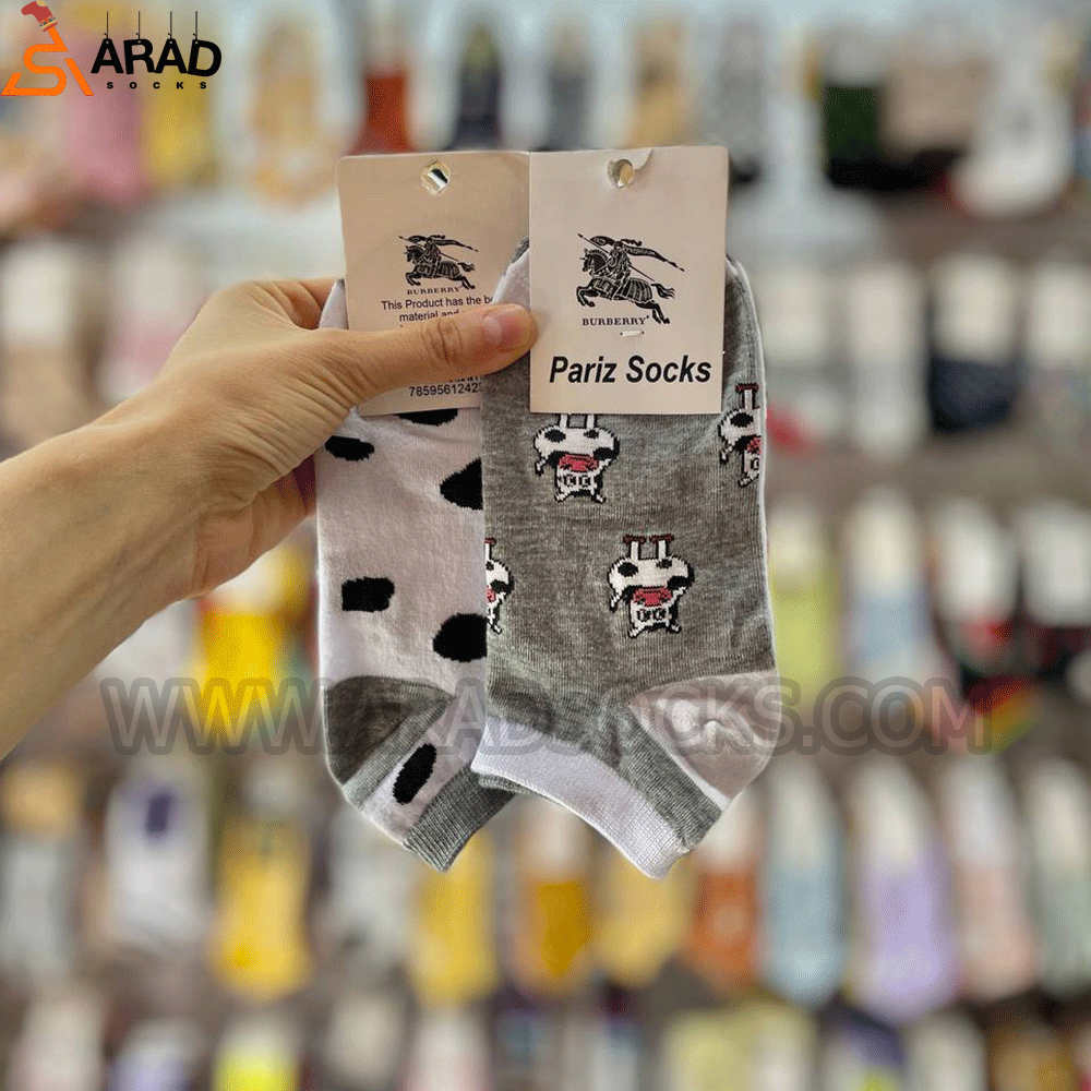 wrist-socks12 جوراب مچی تا به تا طرح گاوی - Image 1