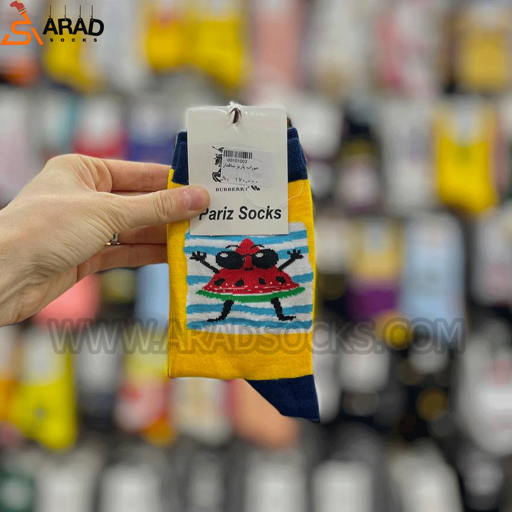 yalda-night1 جوراب ساقدار یلدایی طرح هندوانه زرد - Image 1