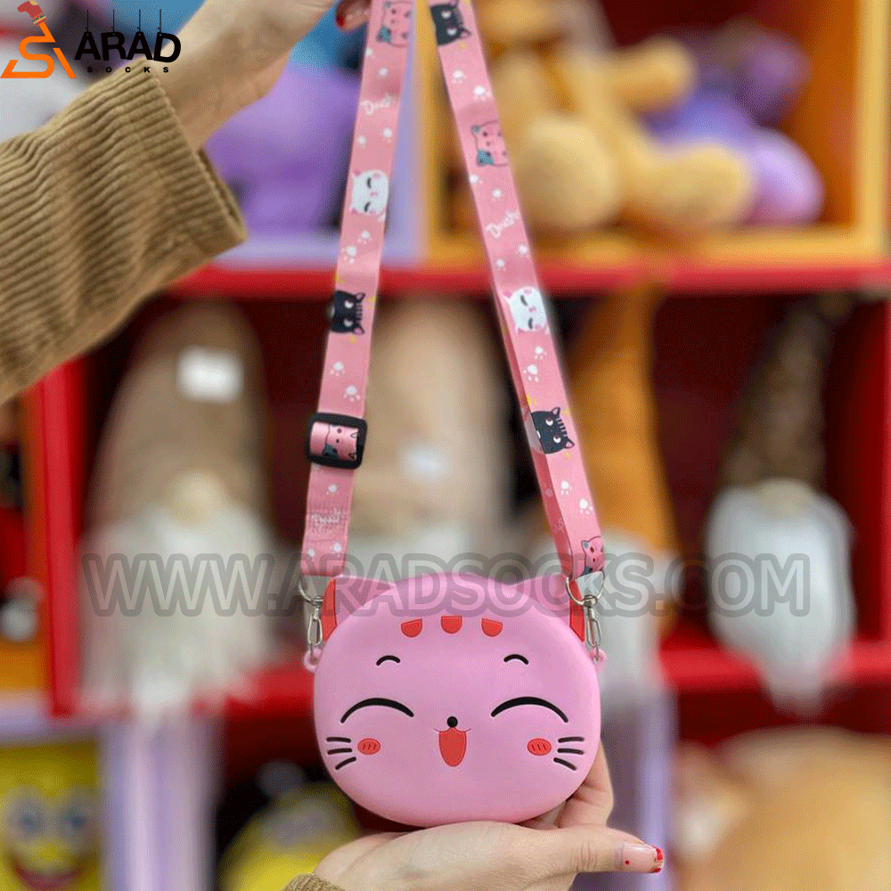 silicon-bag3 کیف سیلیکونی طرح گربه صورتی - Image 1