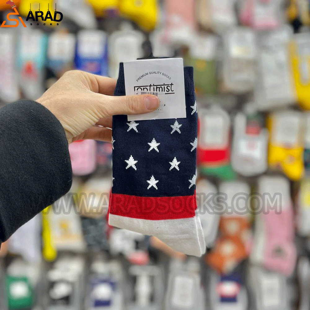 sport-socks13 جوراب ساقدار طرح پرچمUSA - Image 1