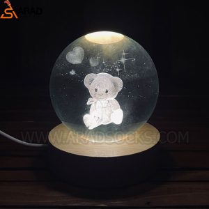 گوی کریستال سه بعدی طرح خرس