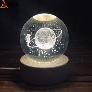 گوی کریستال سه بعدی طرح زحل و دختر
