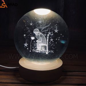 گوی کریستال سه بعدی طرح شازده کوچولو