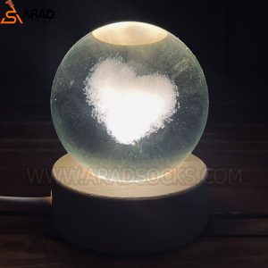 گوی کریستال سه بعدی طرح قلب