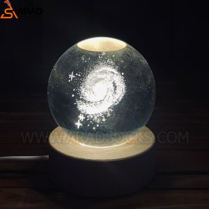 گوی کریستال سه بعدی طرح کهکشان سایز2