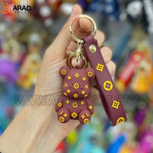جاکلیدی سیلیکونی طرح خرس قهوه ای لوویی ویتون