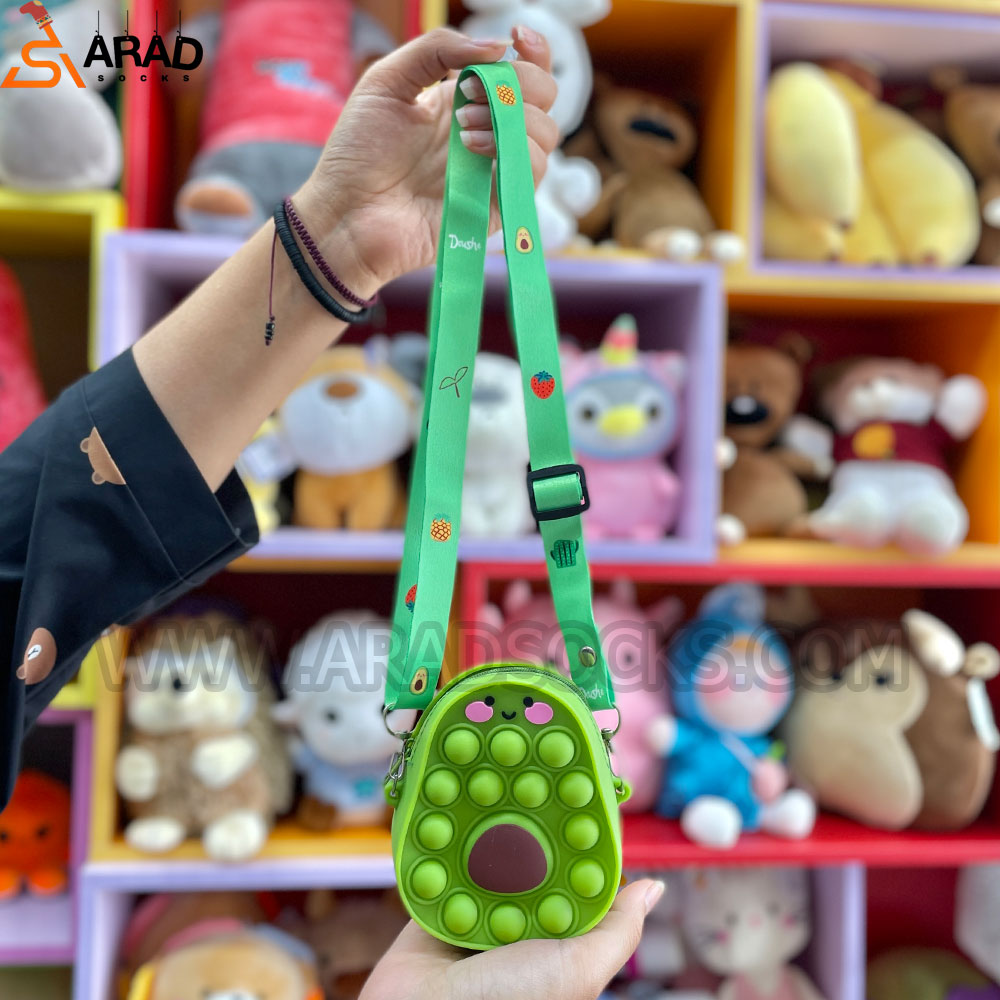 کیف سیلیکونی پاپتی دوشی طرح آووکادو کیف سیلیکونی پاپتی دوشی طرح آووکادو