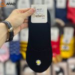 جوراب کالجی مشکی طرح گل بابونه