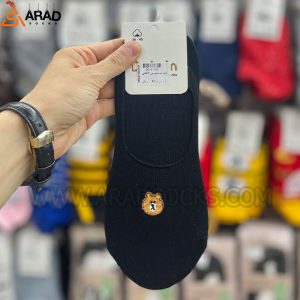 جوراب کالجی مشکی طرح خرس