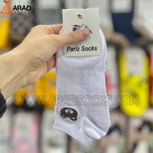 جوراب مچی طرح خرسی سفید