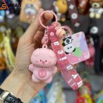 جاکلیدی سیلیکونی فشاری طرح خوک صورتی