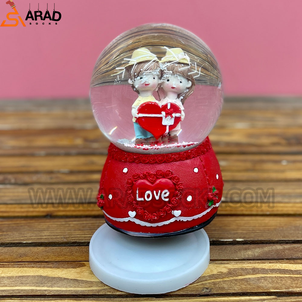 گوی موزیکال متوسط طرح دختر و پسر قرمز و قلب گوی موزیکال متوسط طرح دختر و پسر قرمز و قلب