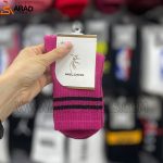 جوراب ساقدار اسپرت طرح دوخط تناژ صورتی