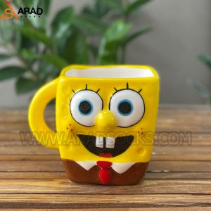 ماگ سرامیکی دستساز طرح باب اسفنجی