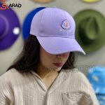 کلاه بیسبالی کتان طرح مونکلرmoncler رنگ یاسی
