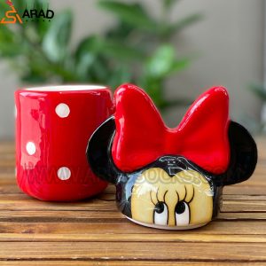 ماگ سرامیکی دستساز دربدار طرح مینی موس
