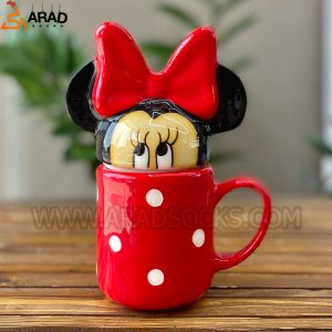 ماگ سرامیکی دستساز دربدار طرح مینی موس