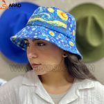 کلاه باکت مخمل طرح شب های پرستاره