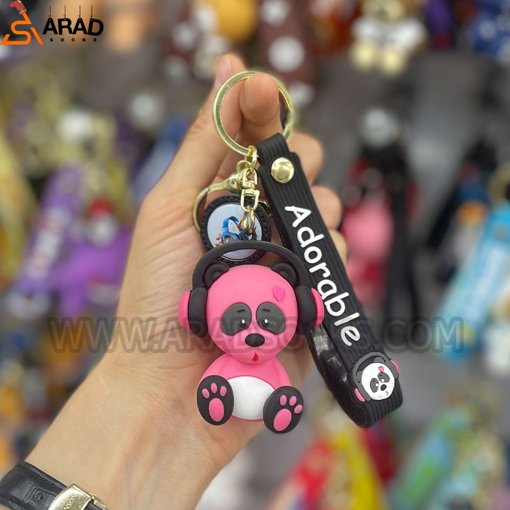 جاکلیدی سیلیکونی طرح پاندا صورتی جاکلیدی سیلیکونی طرح پاندا صورتی