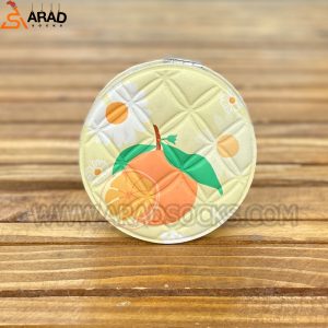 آینه جیبی صفحه دایره ای طرح پرتقال و بابونه