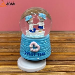 گوی موزیکال متوسط طرح دختر و پسر آبی