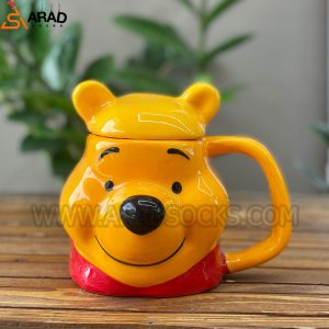 ماگ سرامیکی دستساز دربدار طرح پو