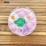 آینه جیبی صفحه دایره ای طرح گلابی و بابونه