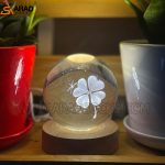 گوی کریستال سه بعدی طرح شبدر