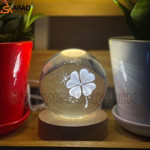 گوی کریستال سه بعدی طرح شبدر