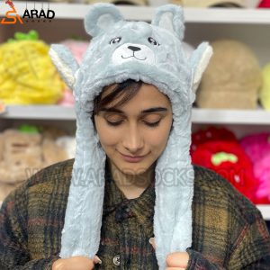 کلاه پمپی طرح خرس آبی