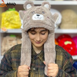کلاه پمپی طرح خرس قهوه ای