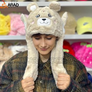 کلاه پمپی طرح خرس کرمی