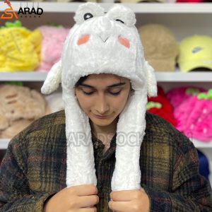 کلاه پمپی طرح قورباغه سفید