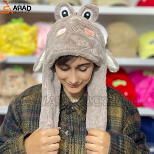 کلاه پمپی طرح قورباغه قهوه ای