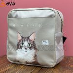 کوله پشتی چرم طرح گربه