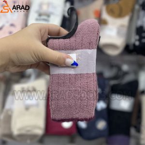 جوراب زمستانه حوله ای صورتی
