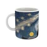 ماگ سرامیکی شب پر ستاره و گربه - Image 4