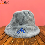 کلاه باکت خز طوسی